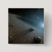 Een planetoïdengordel rond de heldere ster Vega. Vierkante Button 5,1 Cm (Voorkant)