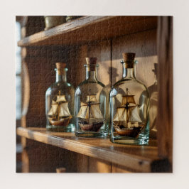 Een plank van schepen in een fles legpuzzel