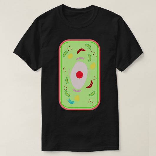 Een plant cel met vacuüm Mitochondria Golgi bodie T-shirt (Design voorkant)