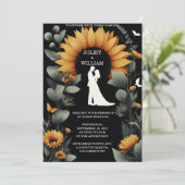 Een Planten rustieke tuin groen zonnebloem bruilof Kaart (Staand voorkant)