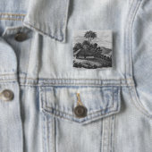 Een planterhuis in Brazilië Vierkante Button 5,1 Cm (In situ)