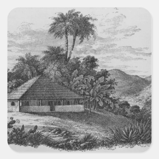 Een planterhuis in Brazilië Vierkante Sticker (Voorkant)