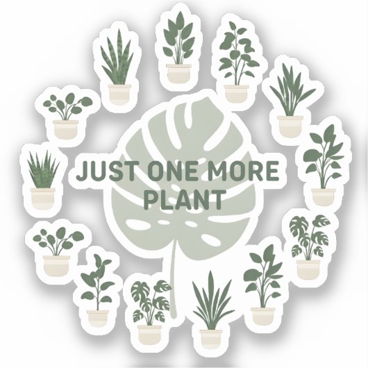 Eén Plantje Erbij Sticker (Voorkant)