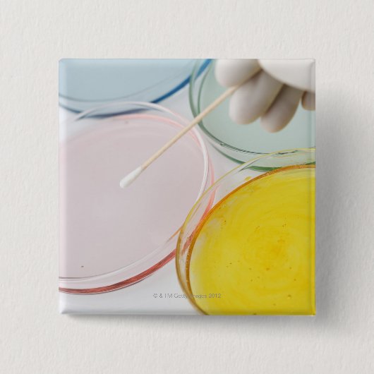 Een plastic handbediende bemonstering uit petrie vierkante button 5,1 cm (Voorkant)