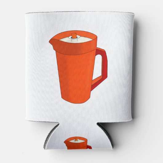 Een plastic Oranje pitcher Blikjeskoeler (Voorkant)