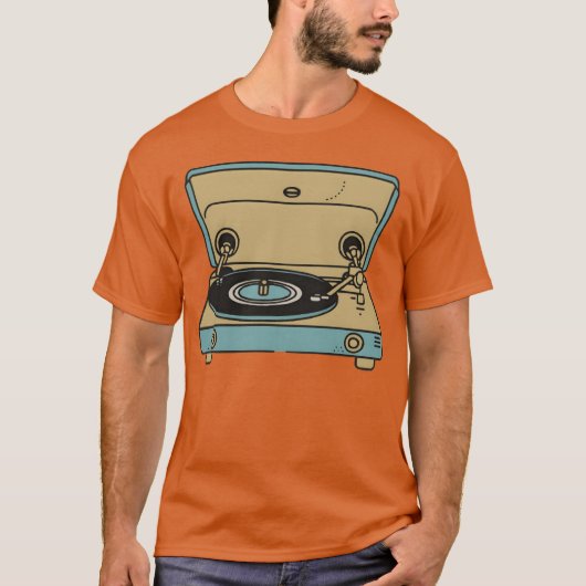 Een platenspeler retro t-shirt (Voorkant)