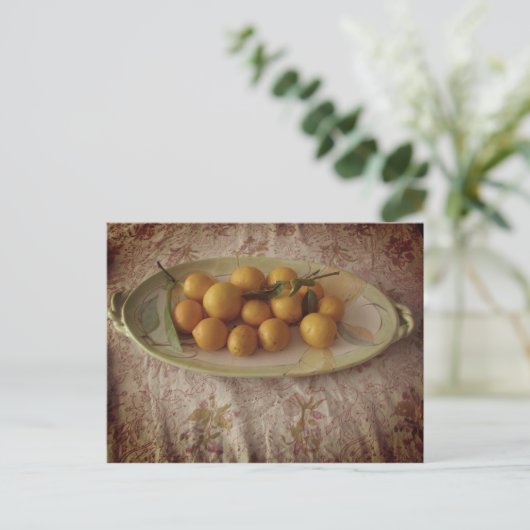 Een platter van citroenen briefkaart (Staand voorkant)