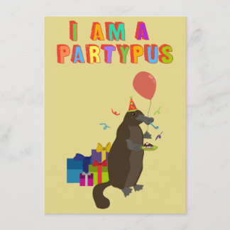 Een platypus die van feest houdt kaart
