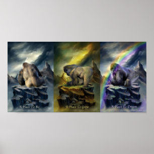 Een plek om kunstwerk Poster te dromen/af te drukk