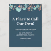 Een plek om onze eigen housewarming party floral t briefkaart (Voorkant)