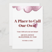 Een plek om onze eigen housewarming party glitter  kaart (Voorkant / Achterkant)