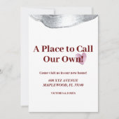 Een plek om onze eigen housewarming party glitter kaart (Voorkant)