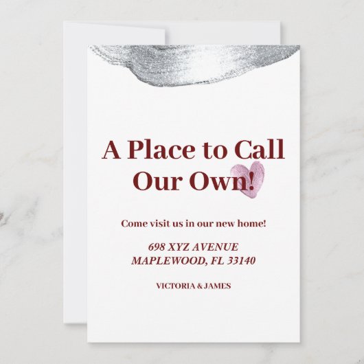 Een plek om onze eigen housewarming party glitter kaart (Voorkant)