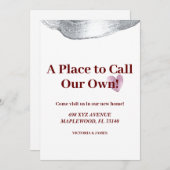 Een plek om onze eigen housewarming party glitter kaart (Voorkant / Achterkant)