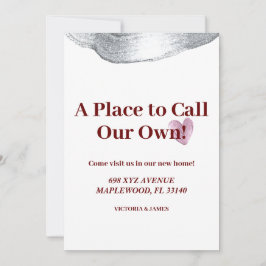 Een plek om onze eigen housewarming party glitter kaart