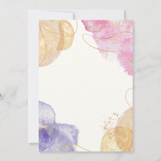 Een plek om onze eigen housewarming rood goud roze kaart (Achterkant)