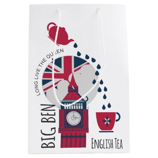 Een plek van Engelse thee Medium Cadeauzakje (Voorkant)