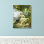 Een plek voor reflectie canvas afdruk (Insitu (Houten vloer))