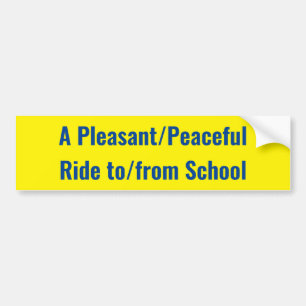 Een plezierige of vreedzame reis naar/van schoolbo bumpersticker