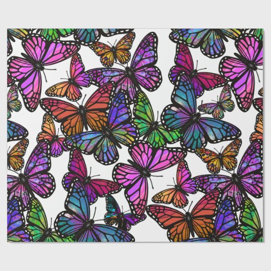 Een plons regenboogvlinders cadeaupapier (Vlak)