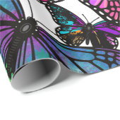 Een plons regenboogvlinders cadeaupapier (Rol Hoek)