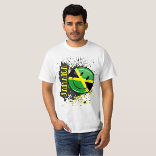 Een plons van het Glimlachen van Jamaïca Vlag T-shirt