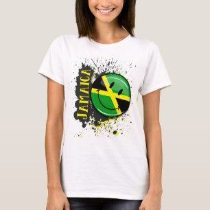 Een plons van het Glimlachen van Jamaïca Vlag T-shirt