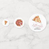 Een Pluk Pret 1e Verjaardag Pizza Confetti (Voorkanten)