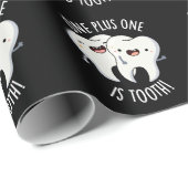 Een plus een tand is grappig tandheelkundige woord cadeaupapier (Rol Hoek)