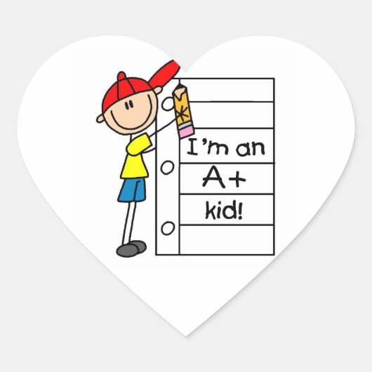 Een Plus Kind Hart Sticker (Voorkant)