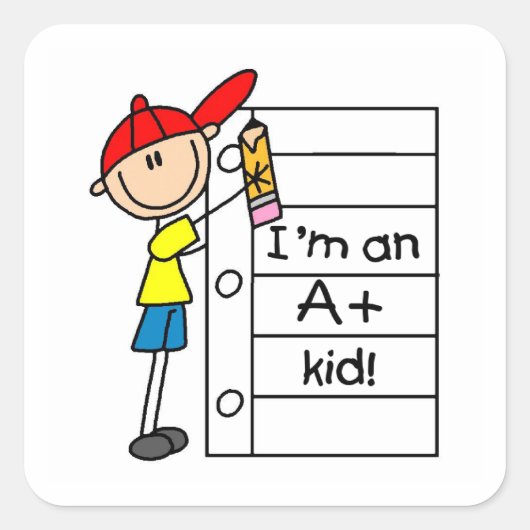 Een Plus Kind Vierkante Sticker (Voorkant)