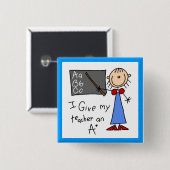 Een Plus Leraar Vierkante Button 5,1 Cm (Voorkant /achterkant)
