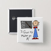 Een Plus Leraar Vierkante Button 5,1 Cm (Voorkant /achterkant)