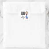 Een Plusleraar Ronde Sticker (Tas)