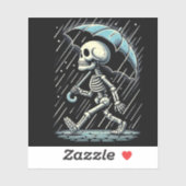 Een pluviofiel skelet in Parijs Sticker (Vel)