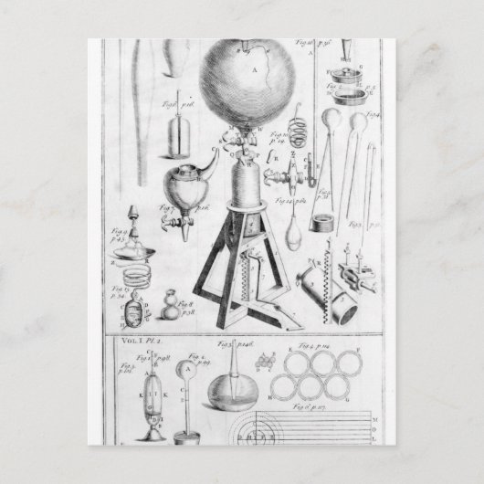 Een pneumatische motor en onderdelen ervan briefkaart (Voorkant)