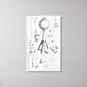 Een pneumatische motor en onderdelen ervan canvas afdruk