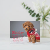 Een poedel van het 10 week oude speelgoed feestdagenkaart (Staand voorkant)