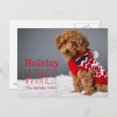 Een poedel van het 10 week oude speelgoed feestdagenkaart (Voorkant / Achterkant)