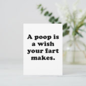 Een poep is een wens voor je kunst briefkaart (Staand voorkant)