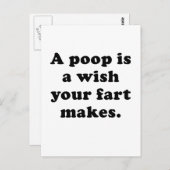 Een poep is een wens voor je kunst briefkaart (Voorkant / Achterkant)