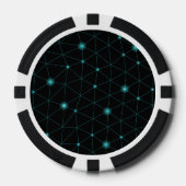 Een pokerchip met een strak design heeft een zwart (Voorkant)