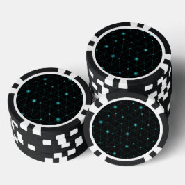 Een pokerchip met een strak design heeft een zwart