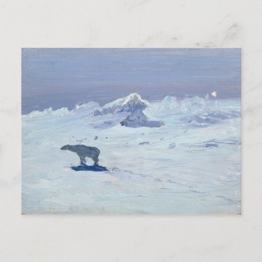 Een Polair Beer jacht in Moonlit Night, 1899 Briefkaart (Voorkant)