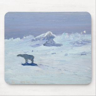 Een Polair Beer jacht in Moonlit Night, 1899 Muismat