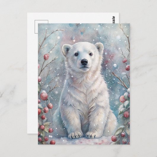 Een Polar Beer Cub in de winter Briefkaart (Voorkant / Achterkant)