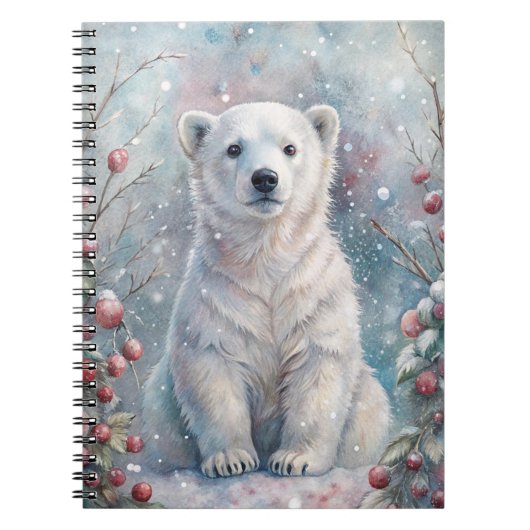 Een Polar Beer Cub in de winter Notitieboek (Voorkant)
