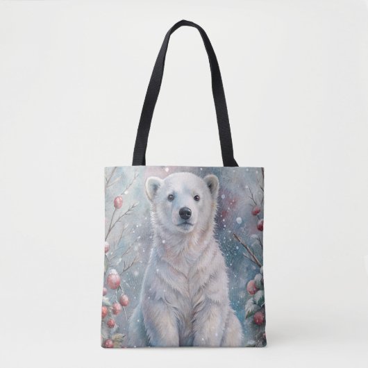 Een Polar Beer Cub in de winter Tote Bag (Voorkant)