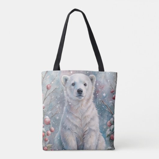 Een Polar Beer Cub in de winter Tote Bag (Achterkant)