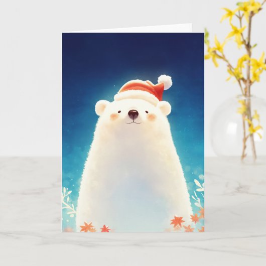 Een Polar Beer seizoensgebonden charme Kaart (Gele Bloem)
